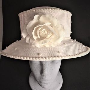White Straw Dress Hat